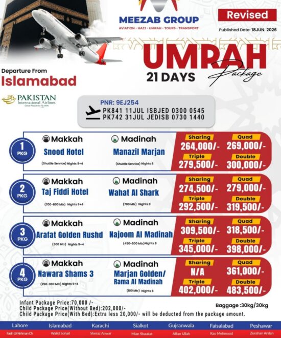 Islamabad Umrah Package