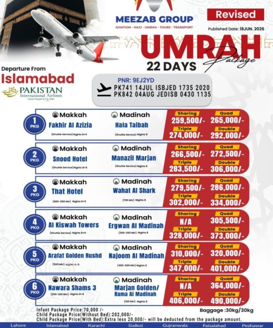 Islamabad Umrah Package