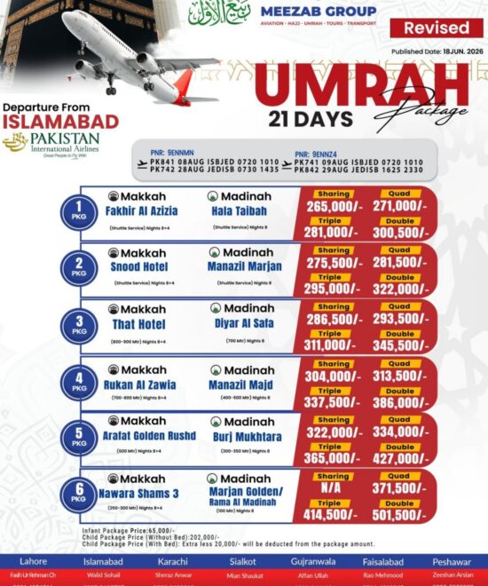 Islamabad Umrah Package