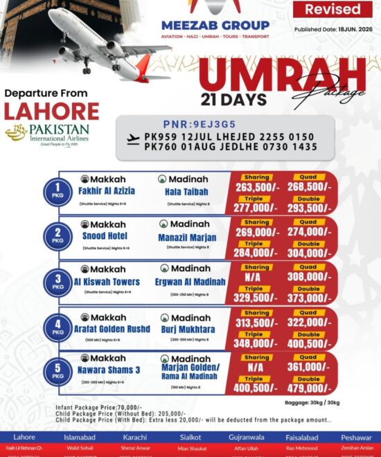 Lahore umrha package