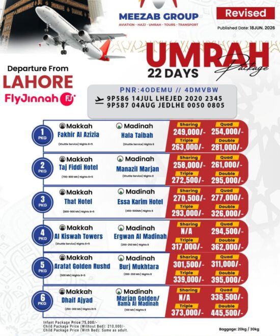 Lahore umrha package