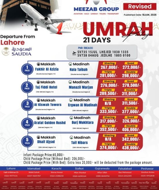 Lahore umrha package