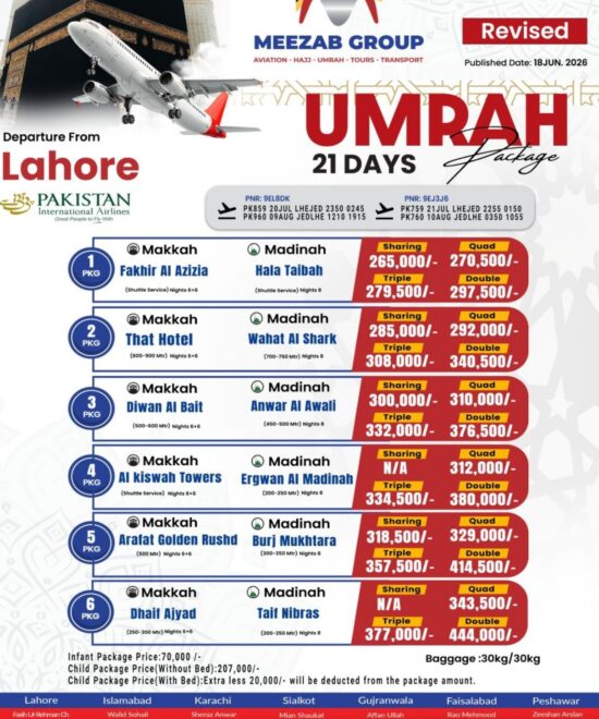 Lahore umrha package
