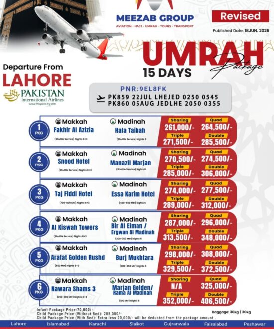 Lahore umrha package