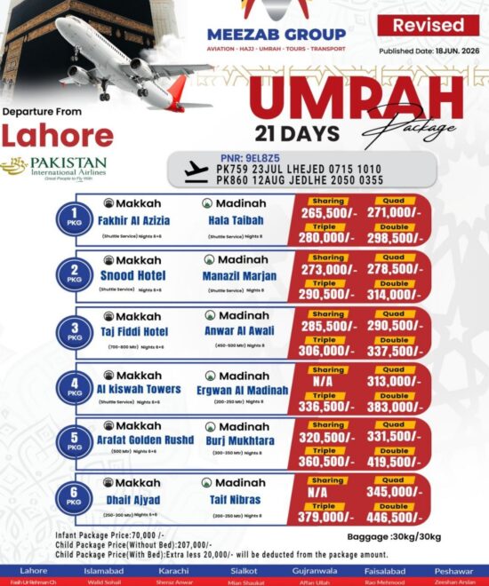 Lahore umrha package