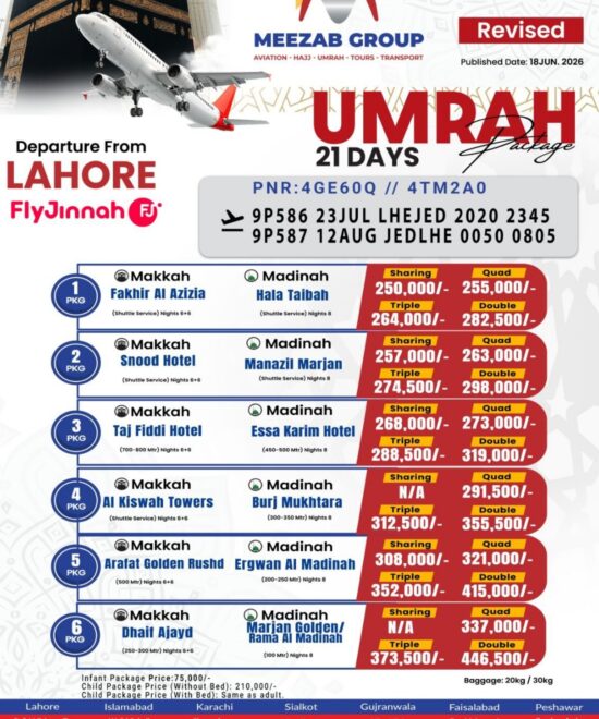 Lahore umrha package
