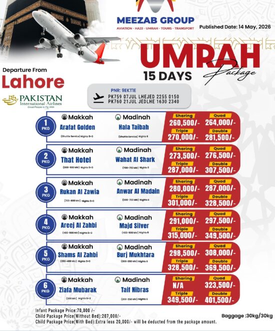 Lahore Umrah Package