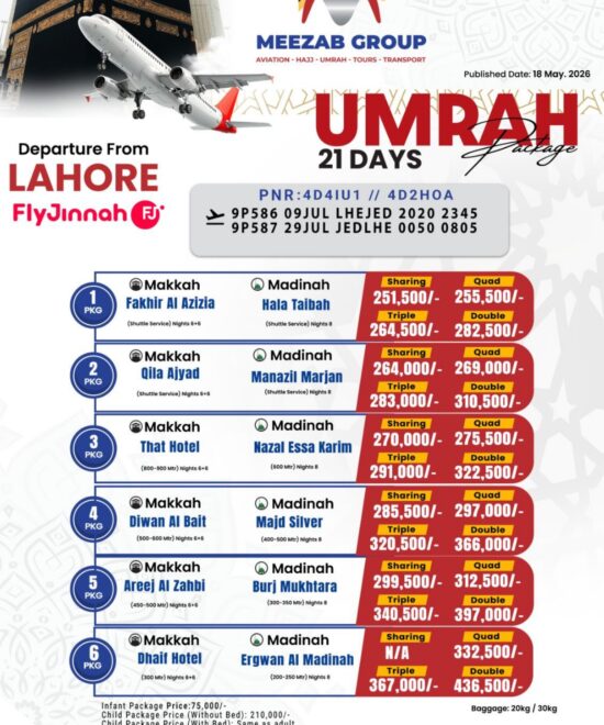 Lahore Umrah Package