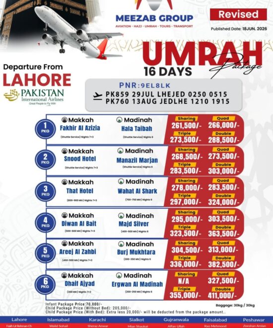 Lahore umrha package