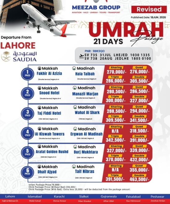Lahore umrha package