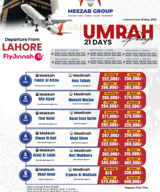 Lahore Umrah Package