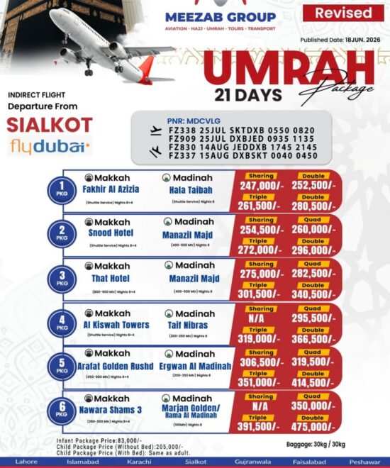 Sialkot Umrah Package