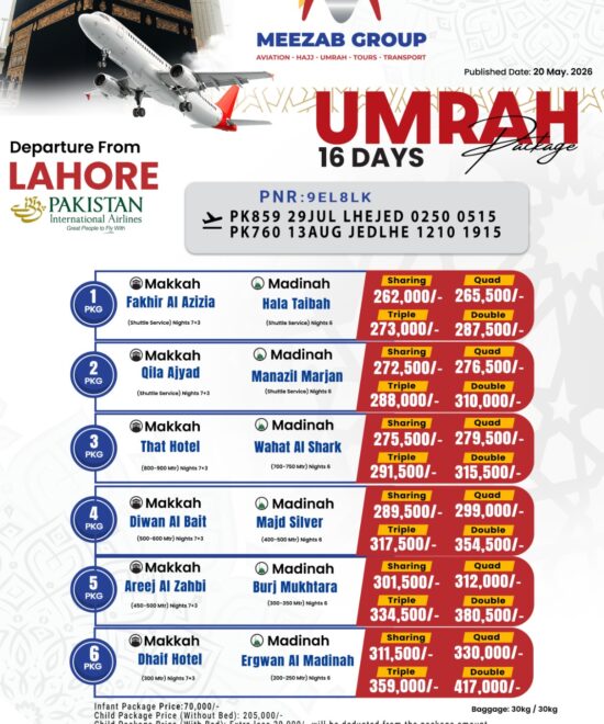 Lahore Umrah Package