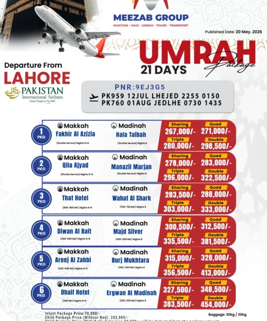 Lahore Umrah Package