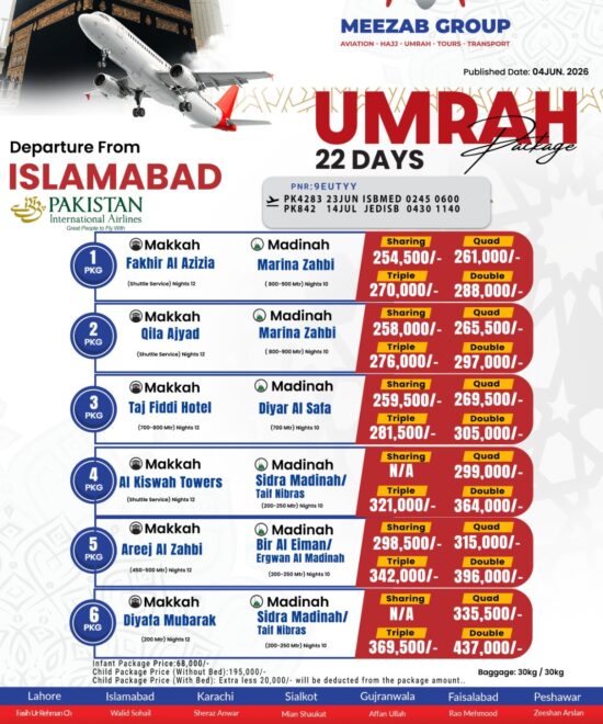 Islamabad Umrah Package