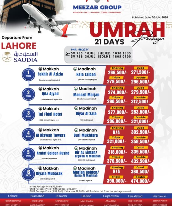 Lahore umrha package
