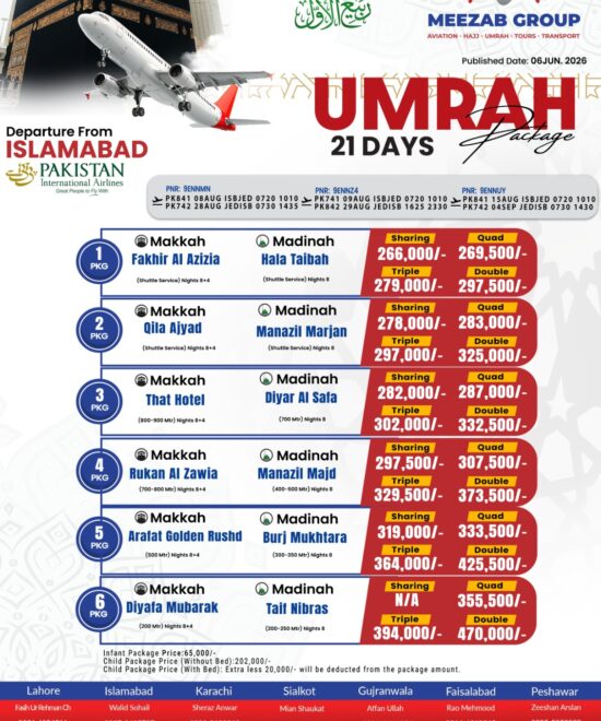 Islamabad Umrah Package
