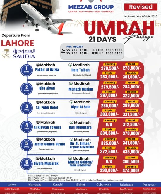 Lahore  umrha package