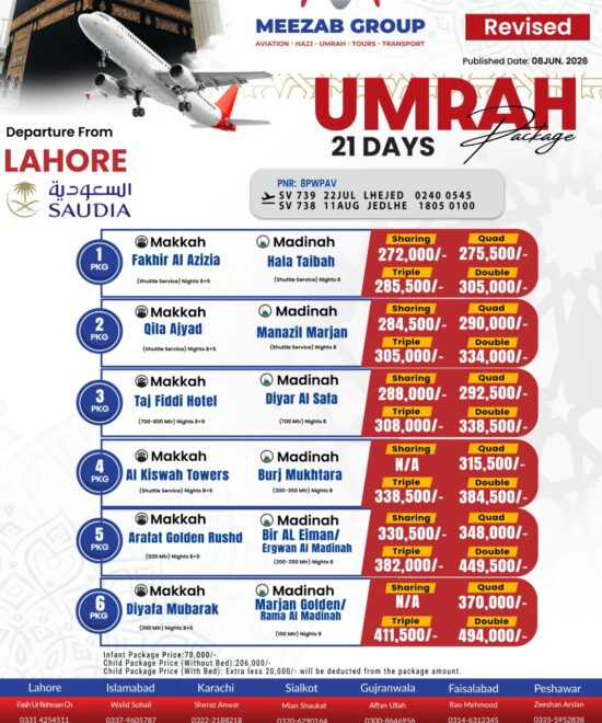 Lahore  umrha package