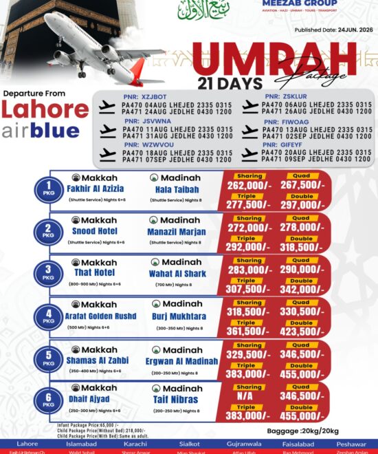 Lahore  umrha package