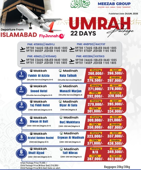 Islamabad Umrah Package