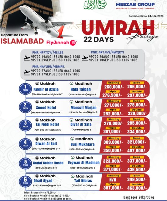 Islamabad Umrah Package
