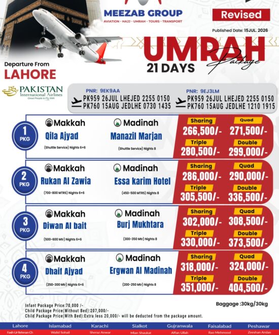 Lahore umrha package