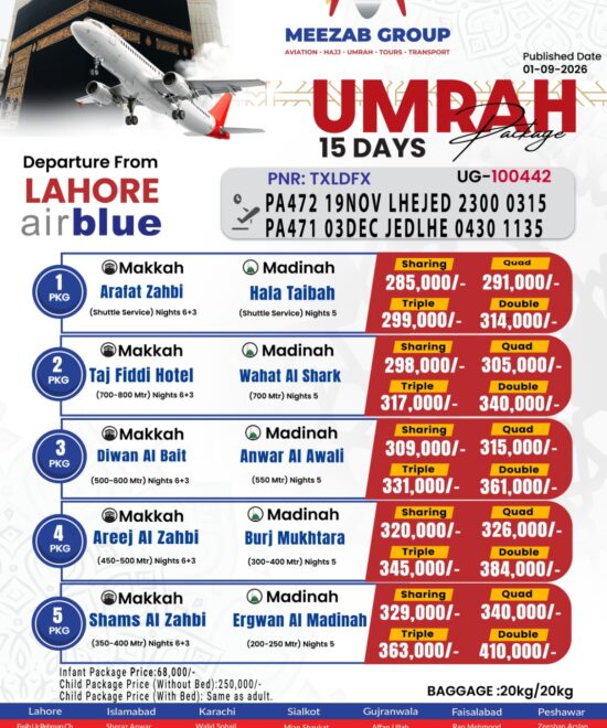 Lahore Umrah Package