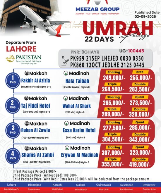 Lahore Umrah Package