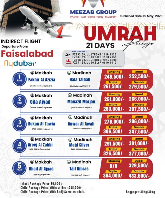 Faislabad Umrah Package