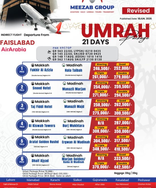 Faislabad Umrah Package