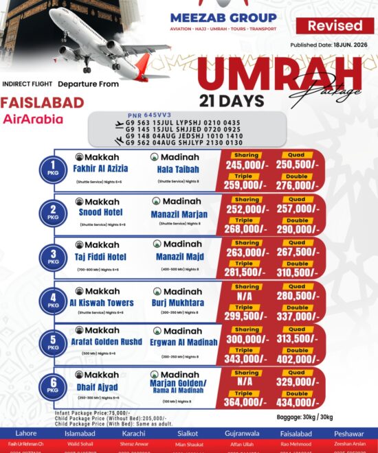 Faislabad Umrah Package