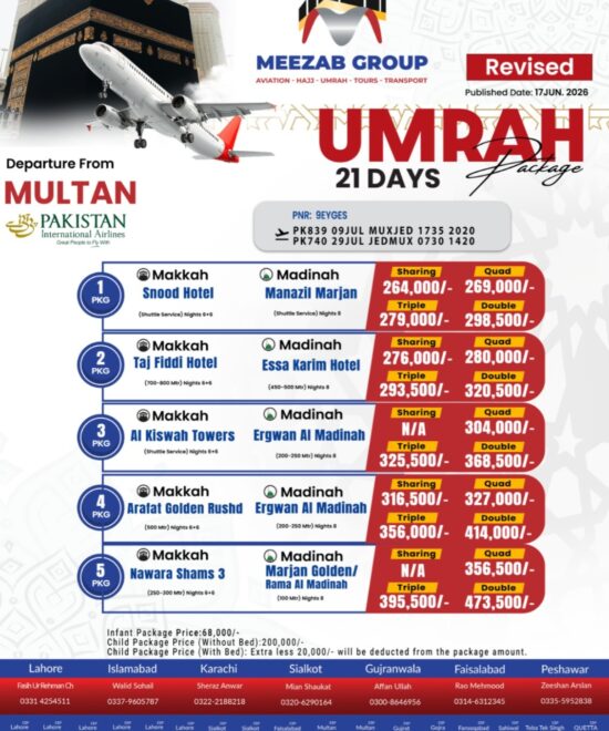 Multan Umrah Package