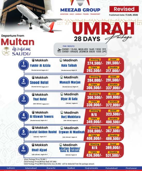 Multan Umrah Package