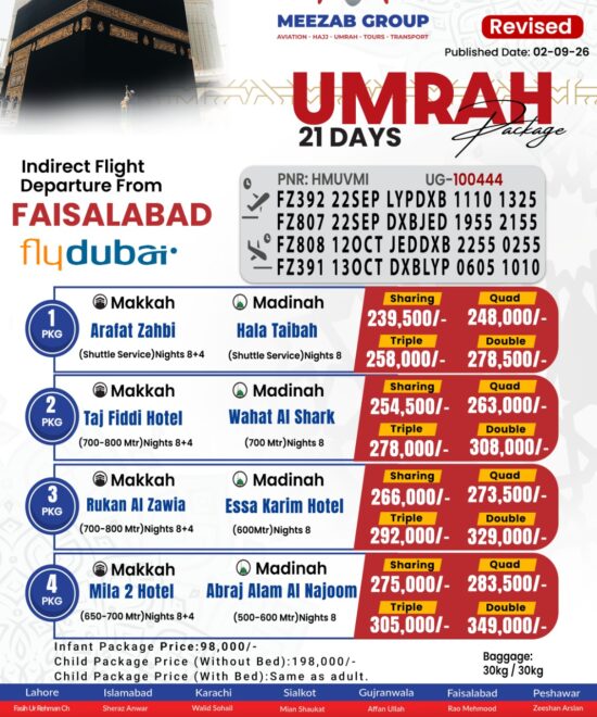 Faislabad Umrah Package