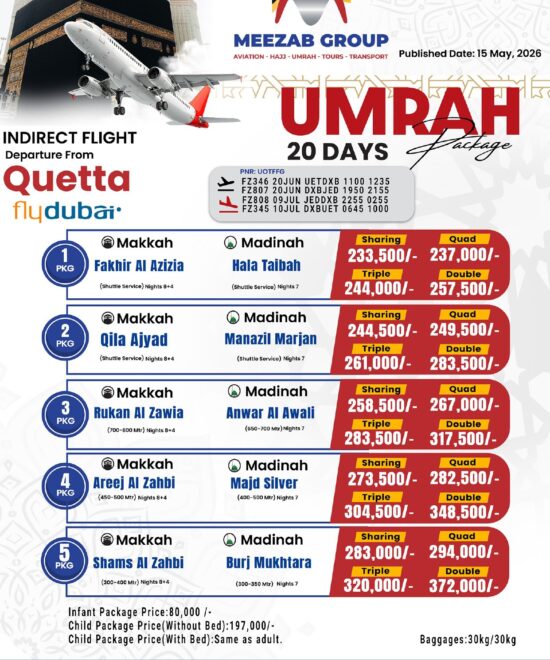 Quetta Umrah Package