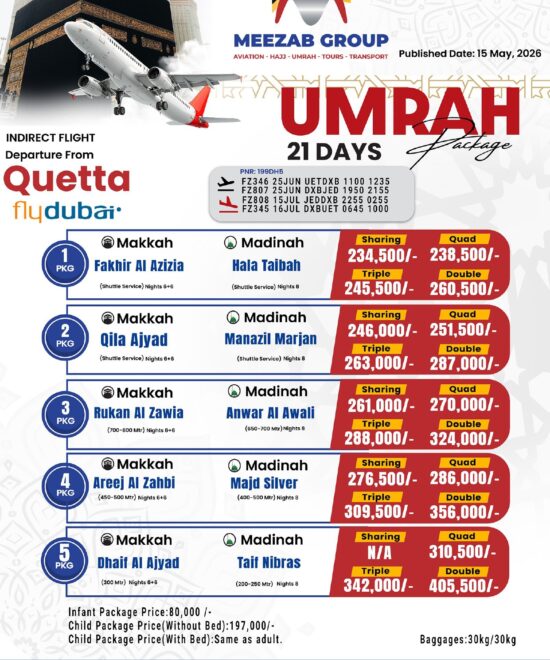 Quetta Umrah Package